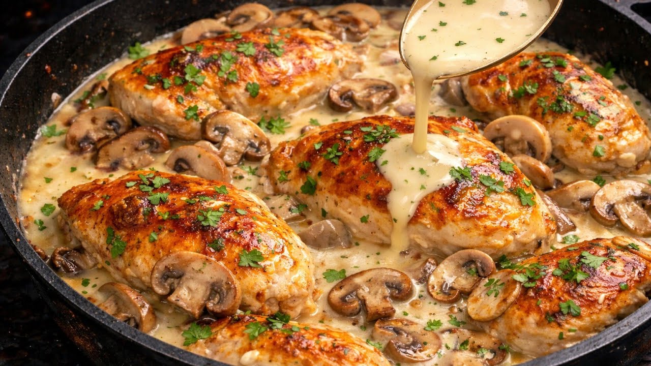 I Make This Mushroom Chicken 3 Times A Week! 😋 in One Skille | One Skillet Dinner Recipe!