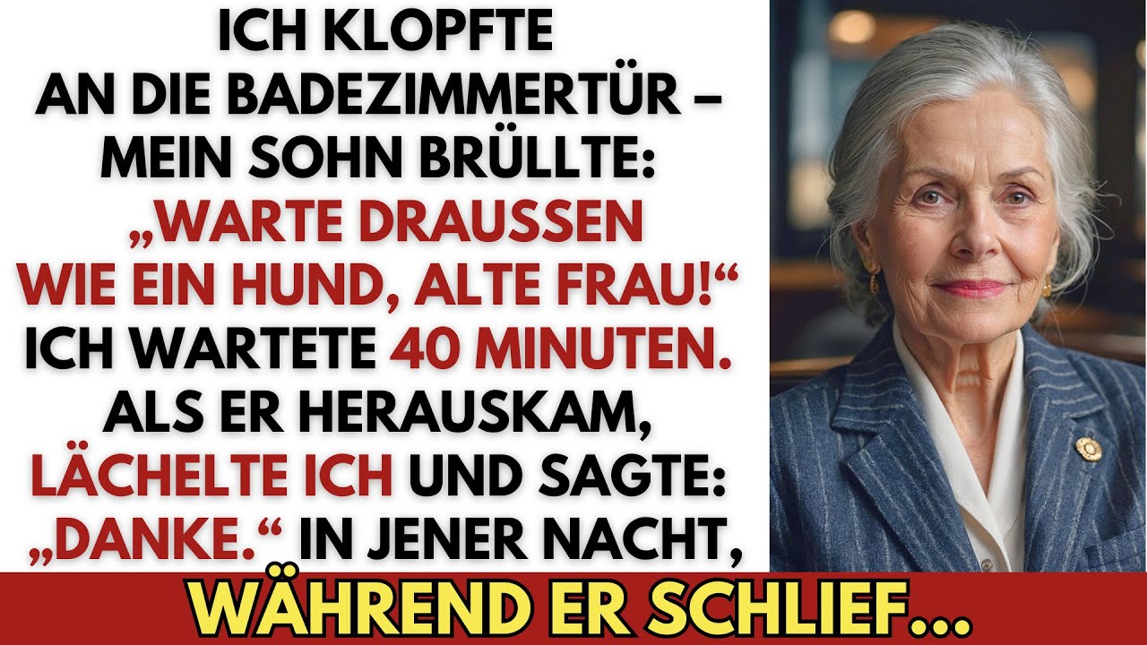 Ich klopfte an die Badezimmertür – mein Sohn schrie: „Warte draußen wie ein Hund.“ In jener Nacht…