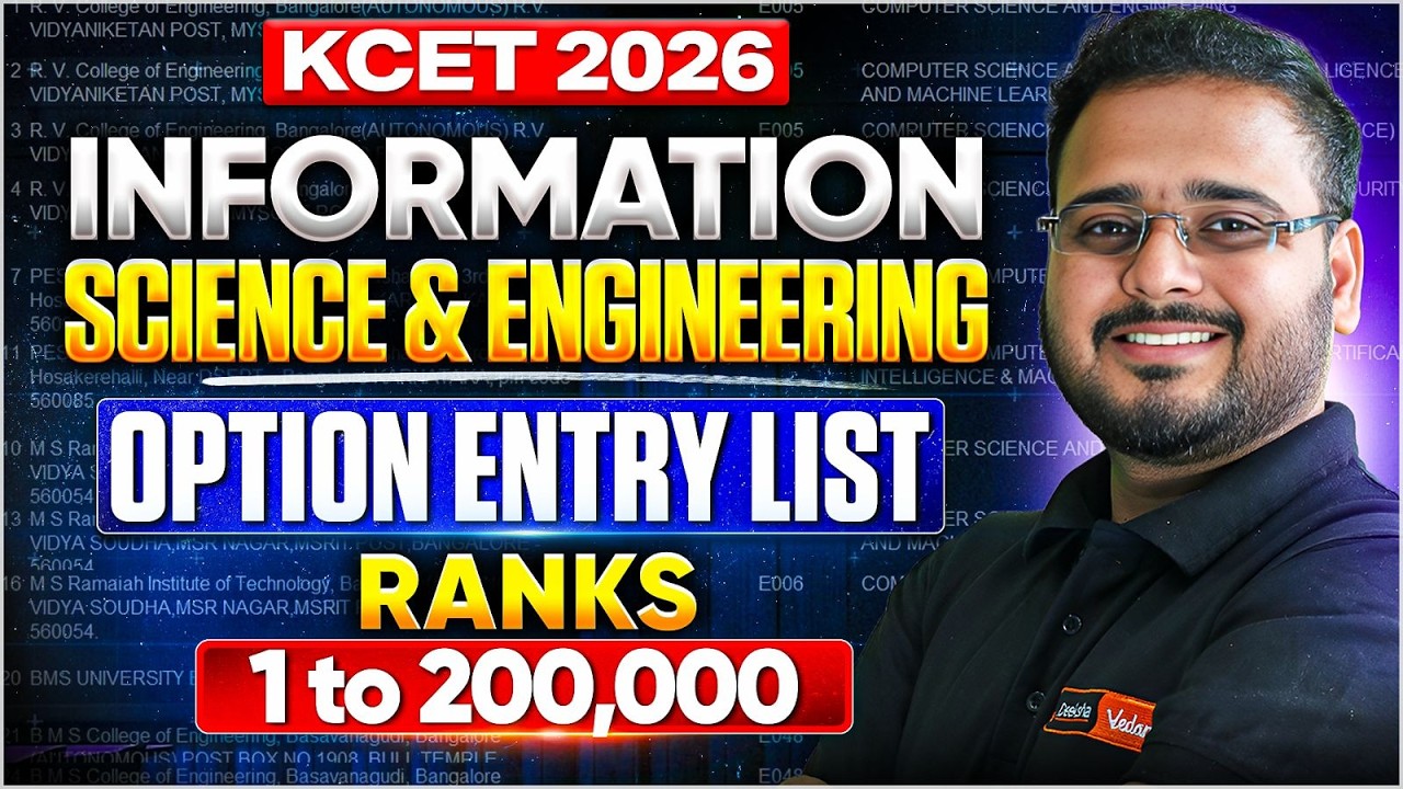 🚨 KCET 2026 Option Entry | Best ISE Colleges for 1&ndash;2 Lakh Rank | New Cutoff Analysis | Ankith Sir