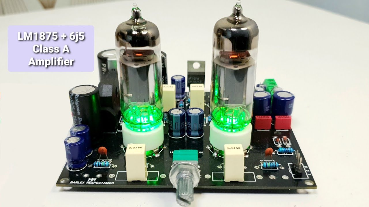 Make LM1875 Stereo amplifier with 6j5 tube preamp class a