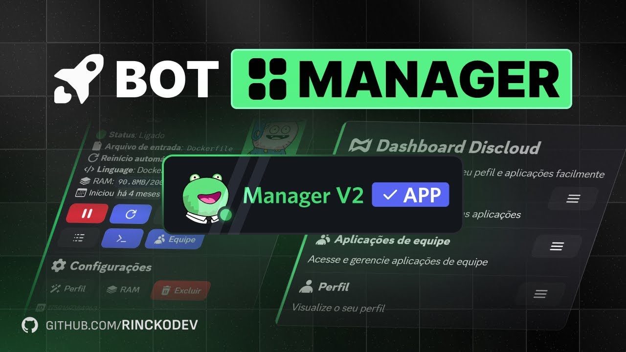 Criando um bot para gerenciar outros bots (Dashboard pessoal) - discord.js v14 - Discloud 💚