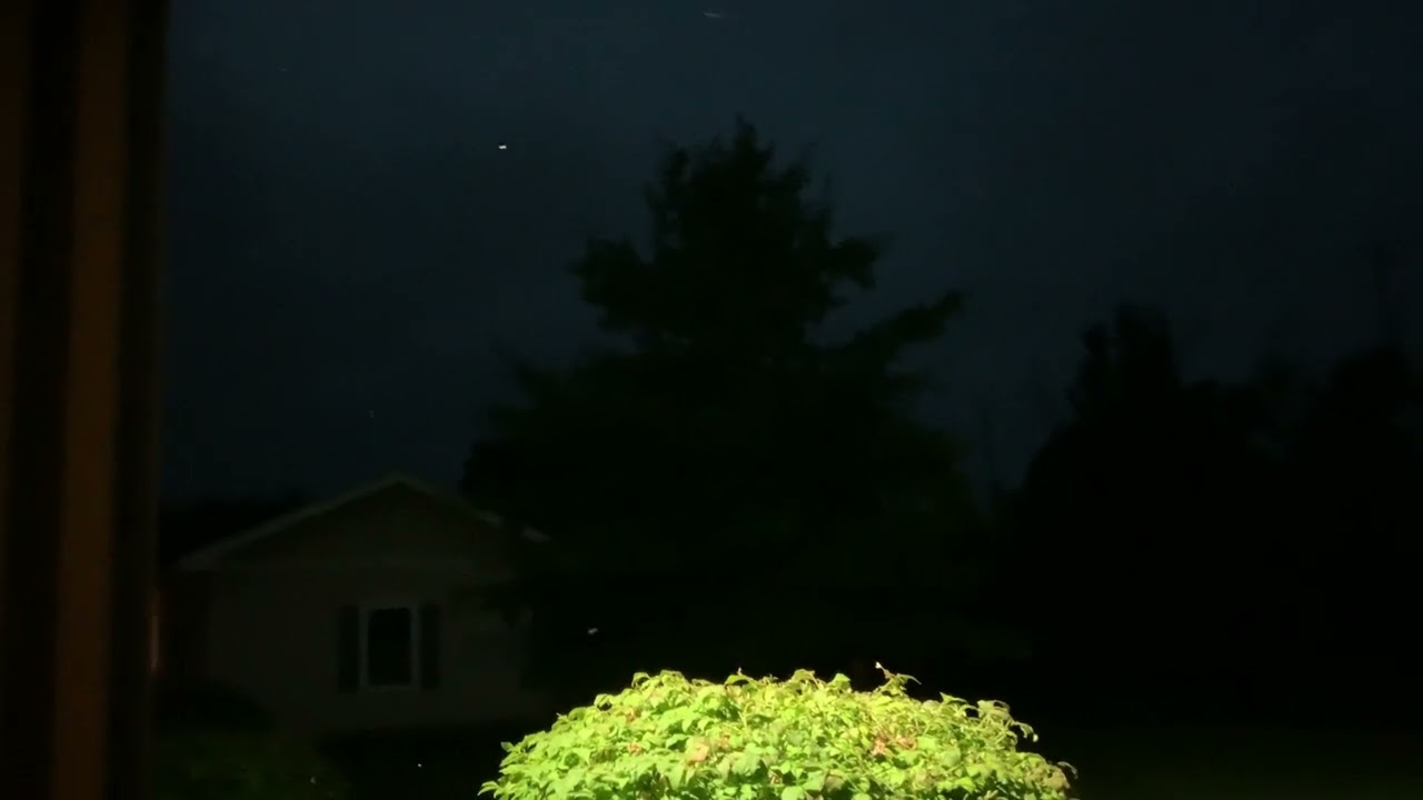 strong thunderstorm rolls through area late at night on 7/20/23