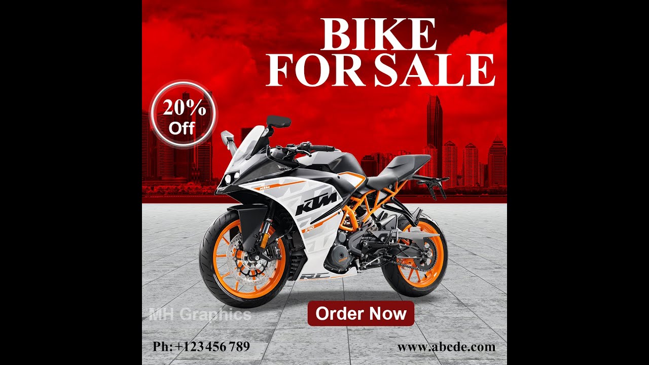 How to create on bike poster design in Photoshop I Social Media Post Design