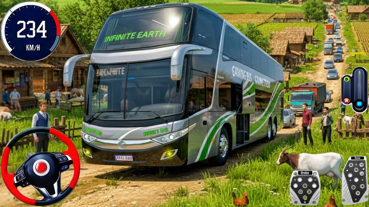 New Euro Bus Offroad Adventure 2026 - Indian Offroad Bus Driving 3D - Rozgrywka w grze autobusowe...