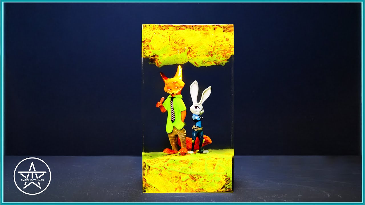 Crafting a Unique Nick & Judy Lamp | AmazingTrungX DIY Epoxy Resin Diorama