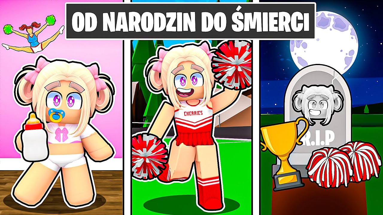 MAŁA AMI JAKO CHEERLEADERKA OD NARODZIN DO ŚMIERCI na BROOKHAVEN w ROBLOX! 😍
