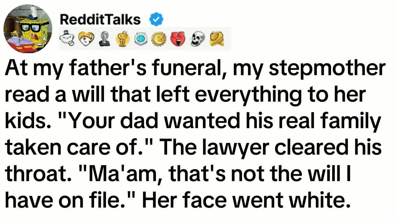 At my father's funeral, my stepmother read a will that left everything to her kids...