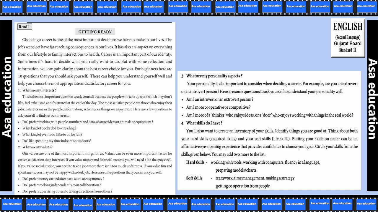 U8 Read 1.1 Getting Ready (English, GSEB, Grade 11) Easy Explanation in Hindi