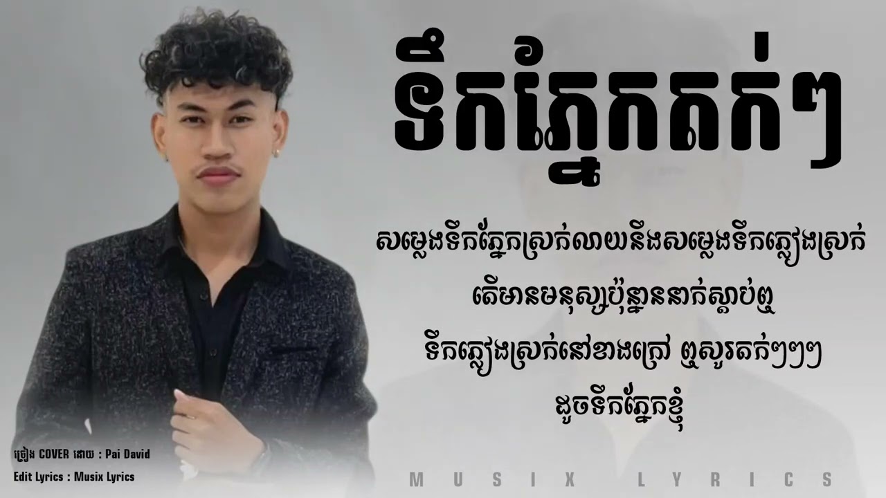 Pai David​ - ទឹកភ្នែកតក់ៗ (Wip Zone Cover) - (Audio lyrics)