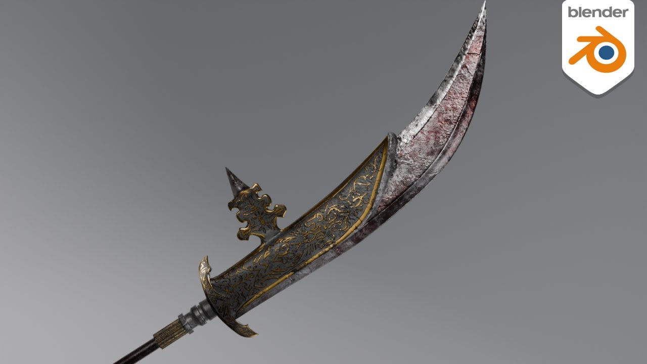 How to Model a Black Knight Halberd - Blender 3D and Substance Painter