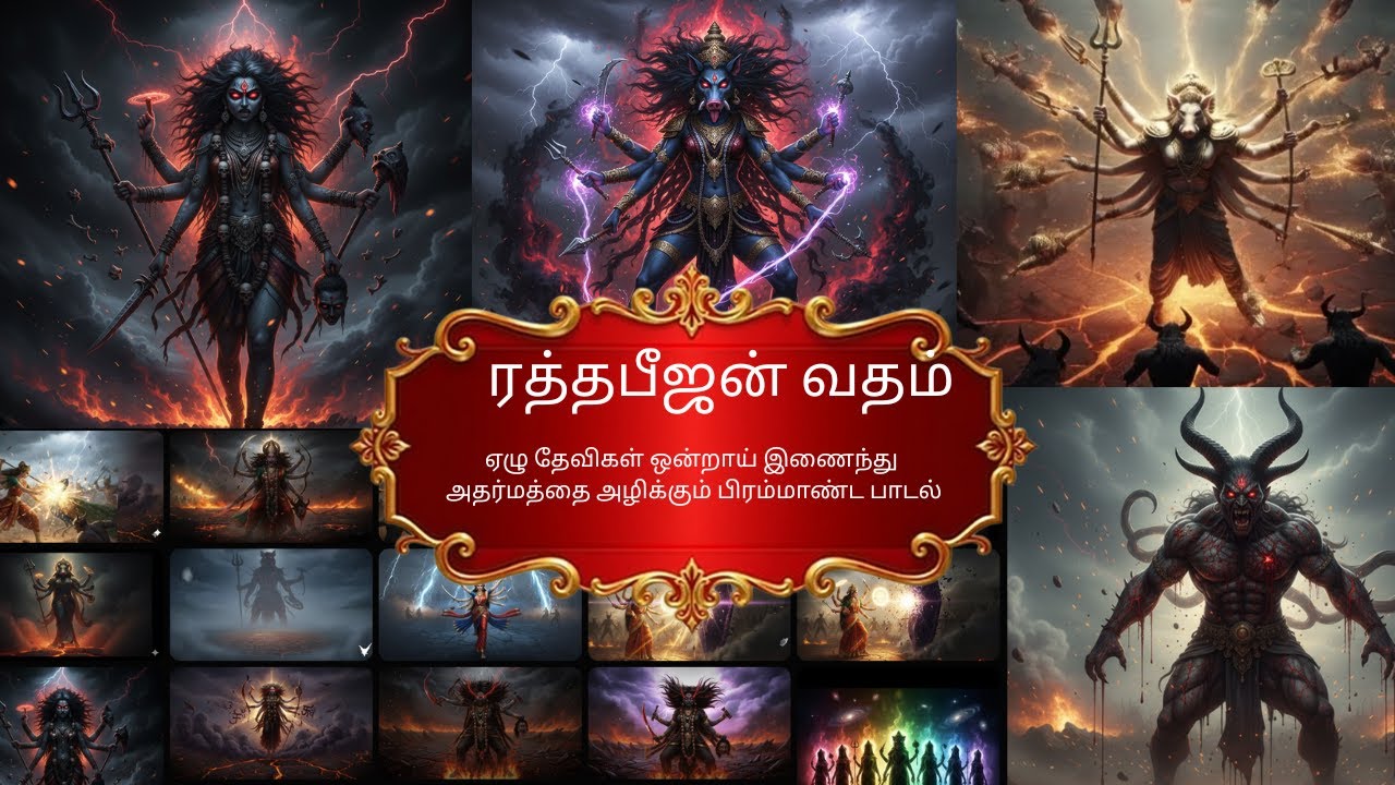 ஏழு தேவிகள் ஒன்றாய் எழுந்து, ரத்தபீஜன் வதம் செய்யும் பிரம்மாண்ட அவேச பாடல் #VarahiAmman #KaliAmman