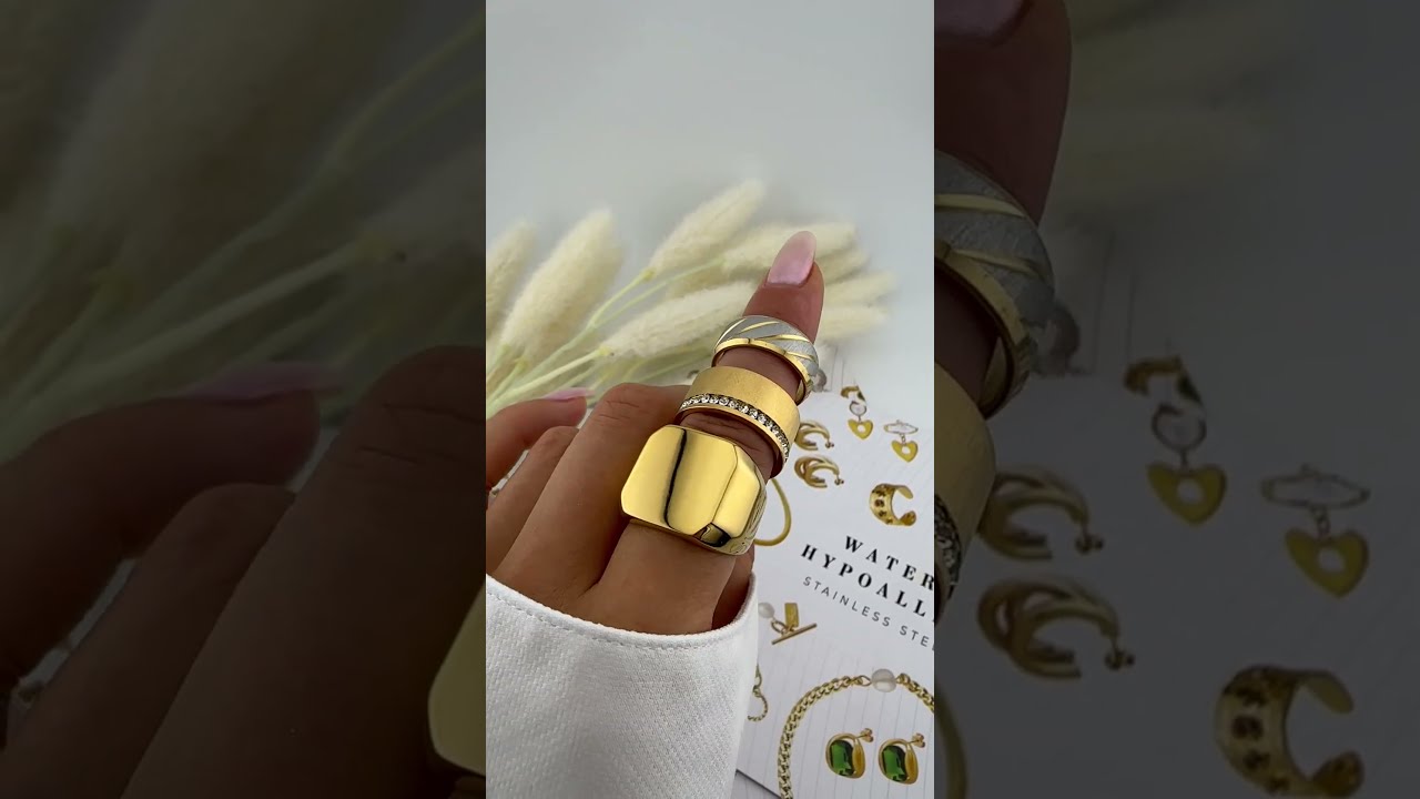 18K Gold Plated Waterproof Rings You’ll Never Take Off ✨ Hypoallergenic Tarnish-Free 