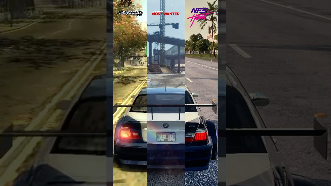 BMW M3 GTR в трёх разных играх NFS #mostwanted #heat #nfs #eagames #bmw #m3