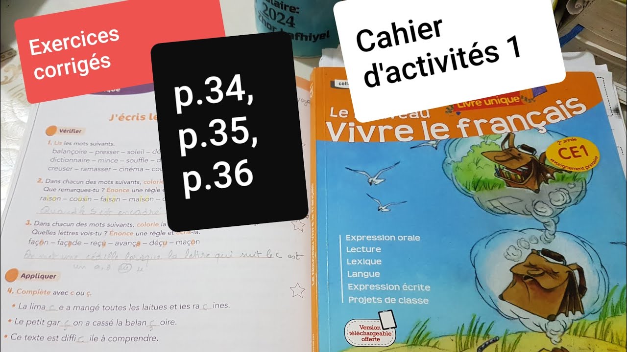 Correction cahier d'activités 1Le nouveau vivre le français CE1 p.34,35 et 36