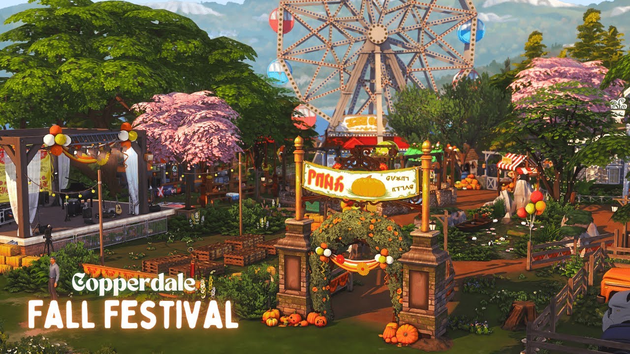 Fall Festival in Copperdale 🎃🍂 | The Sims 4 Stop Motion | No CC