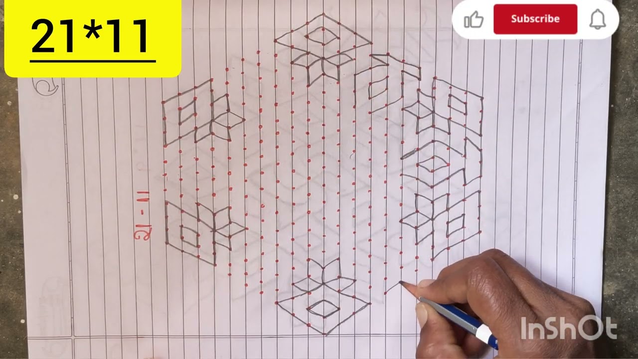 21-11 Dots Rangoli Designs | Easy & Beautiful Muggu for Beginners @Nndrcreation