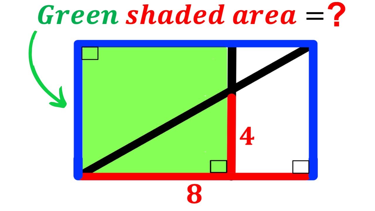 Can you find the Green shaded area? | (Rectangle) | #math #maths | #geometry