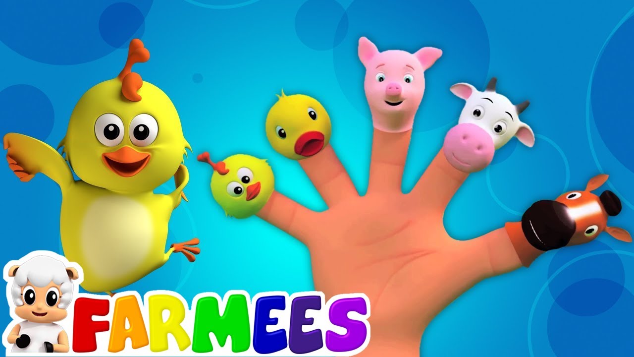 Animais dedos Fam&iacute;lia | 3D Rima | Rimas para crian&ccedil;as