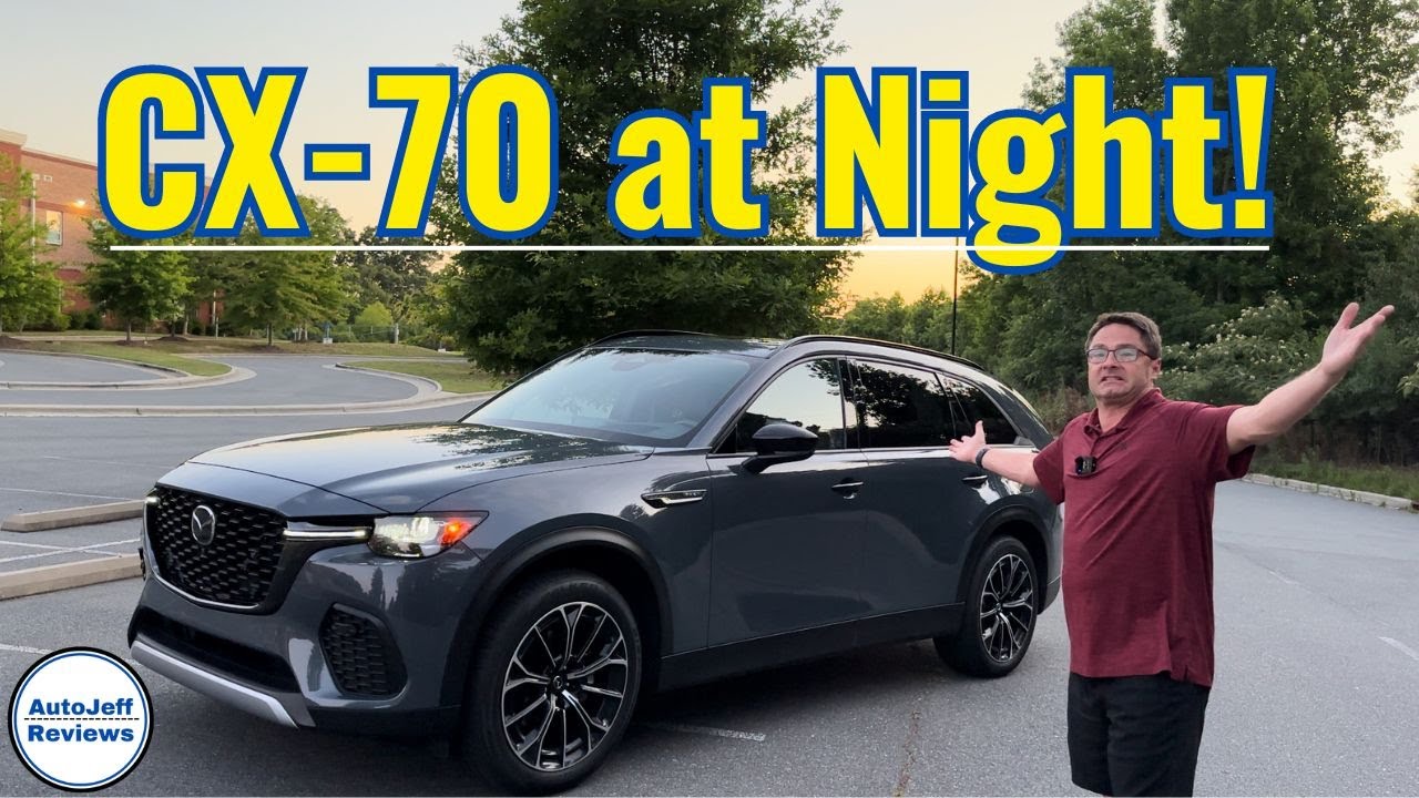 2025 Mazda CX-70 at Night! Lit Up Inside & Out & Driving!