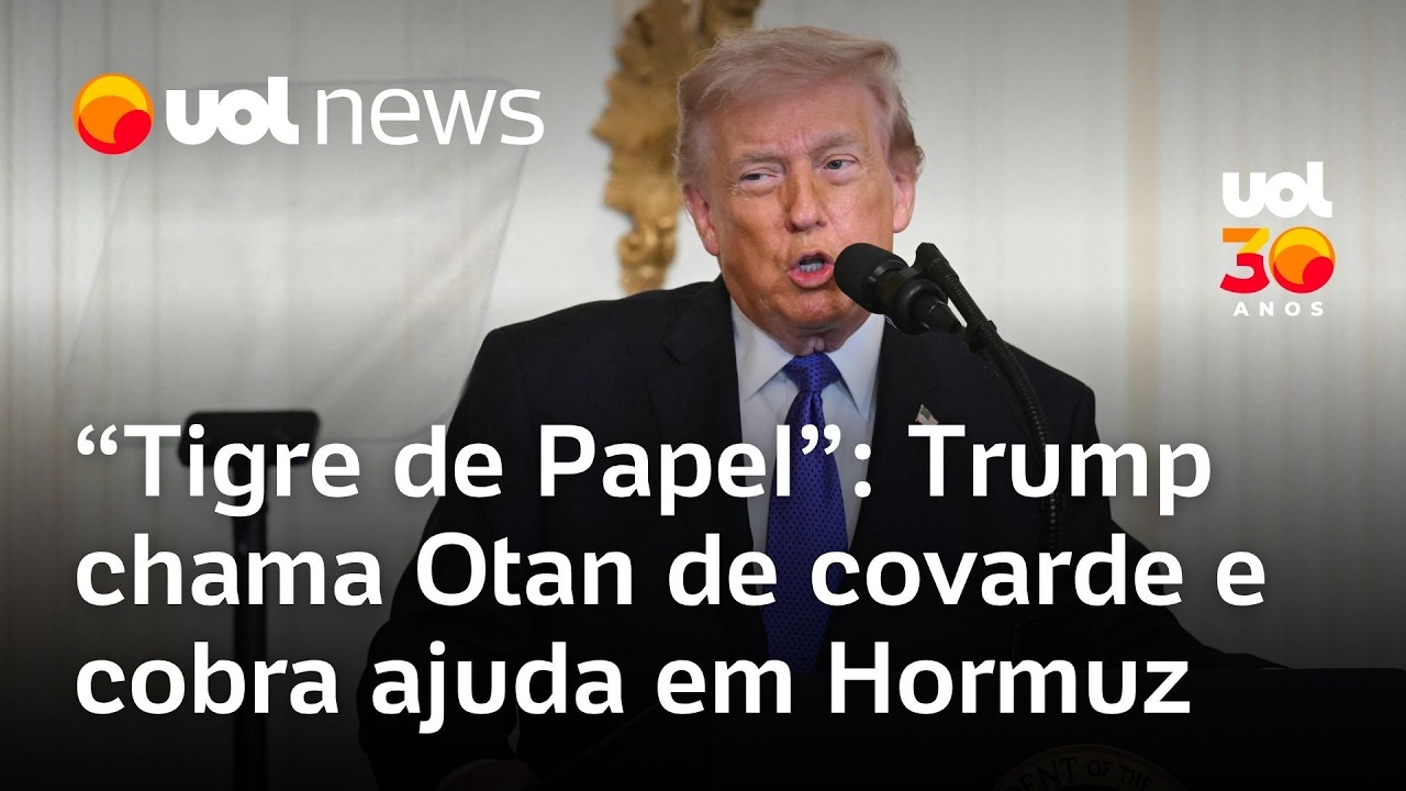 Trump chama países da Otan de 'covardes' e cobra ajuda para liberar Hormuz: 'Tigre de papel'