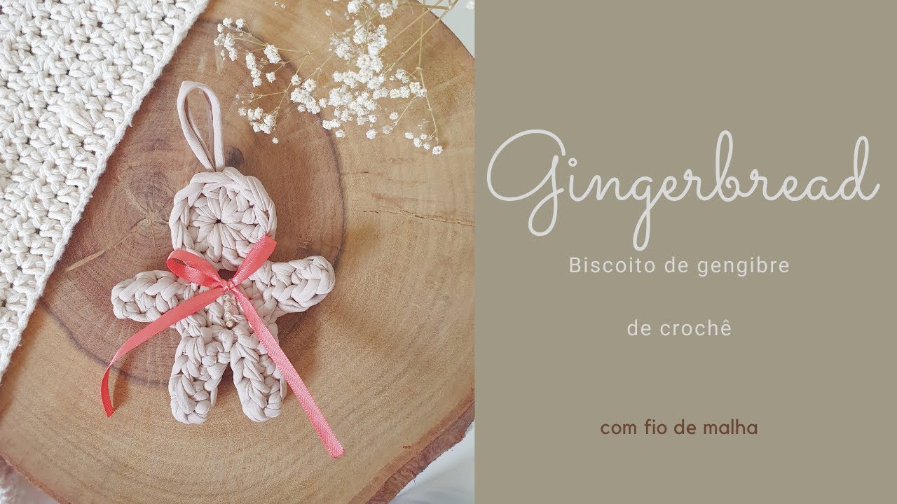 COMO FAZER GINGERBREAD DE CROCHÊ COM FIO DE MALHA / CROCHÊ FÁCIL E RÁPIDO PARA INICIANTE