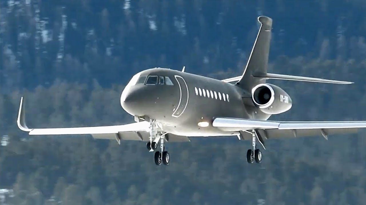 Winter Paradise! Private Jets, Black Falcon, Legacy, PC-12, Falcon 7X at Samedan Airport LSZS