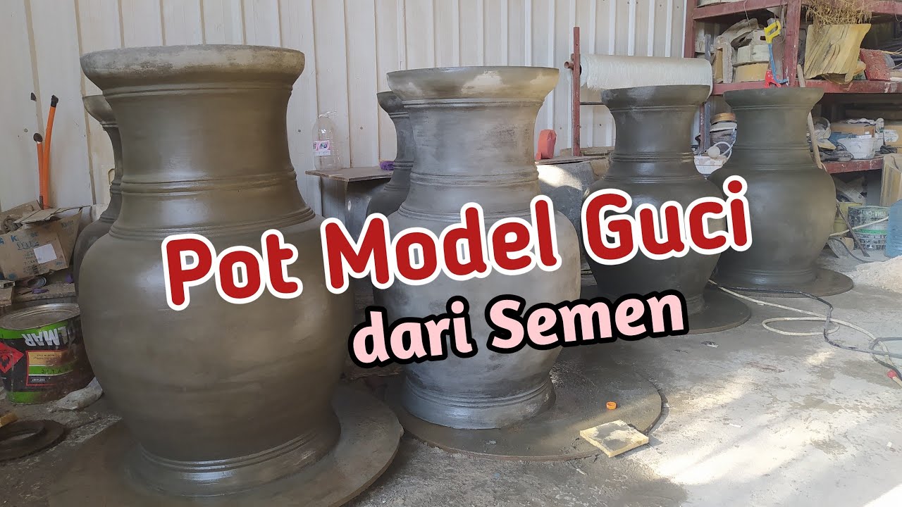 Bikin Pot Model Guci dari Semen