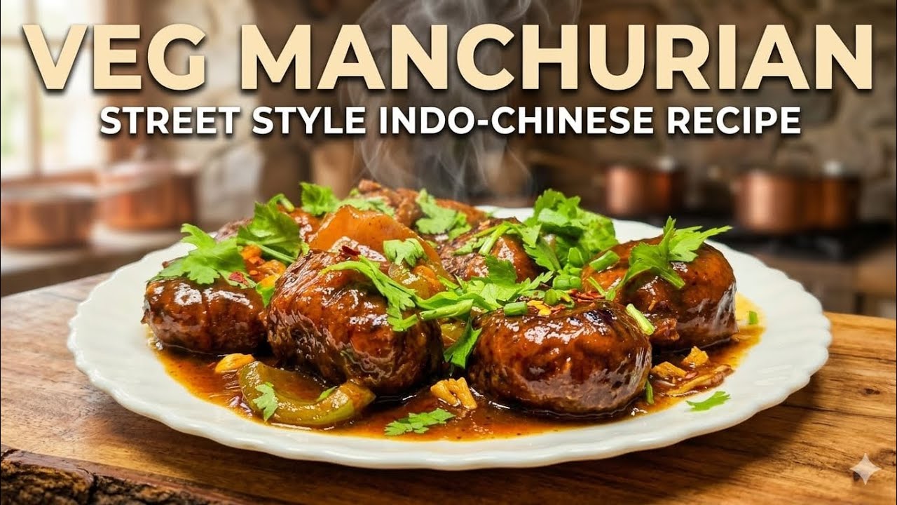 Street Style Veg Manchurian 😍 | Indo-Chinese Recipe घर पर आसान तरीके से 🍜🌶️