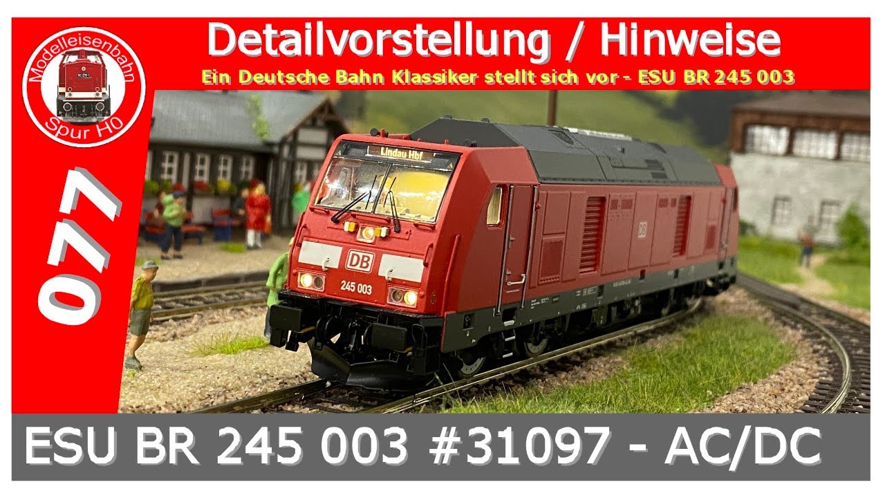ESU BR 245 003 #31097, 2 getaktete Rauchgeneratoren, Sound, LED, Bremsenfunken, DC/AC, DB, PowerPack