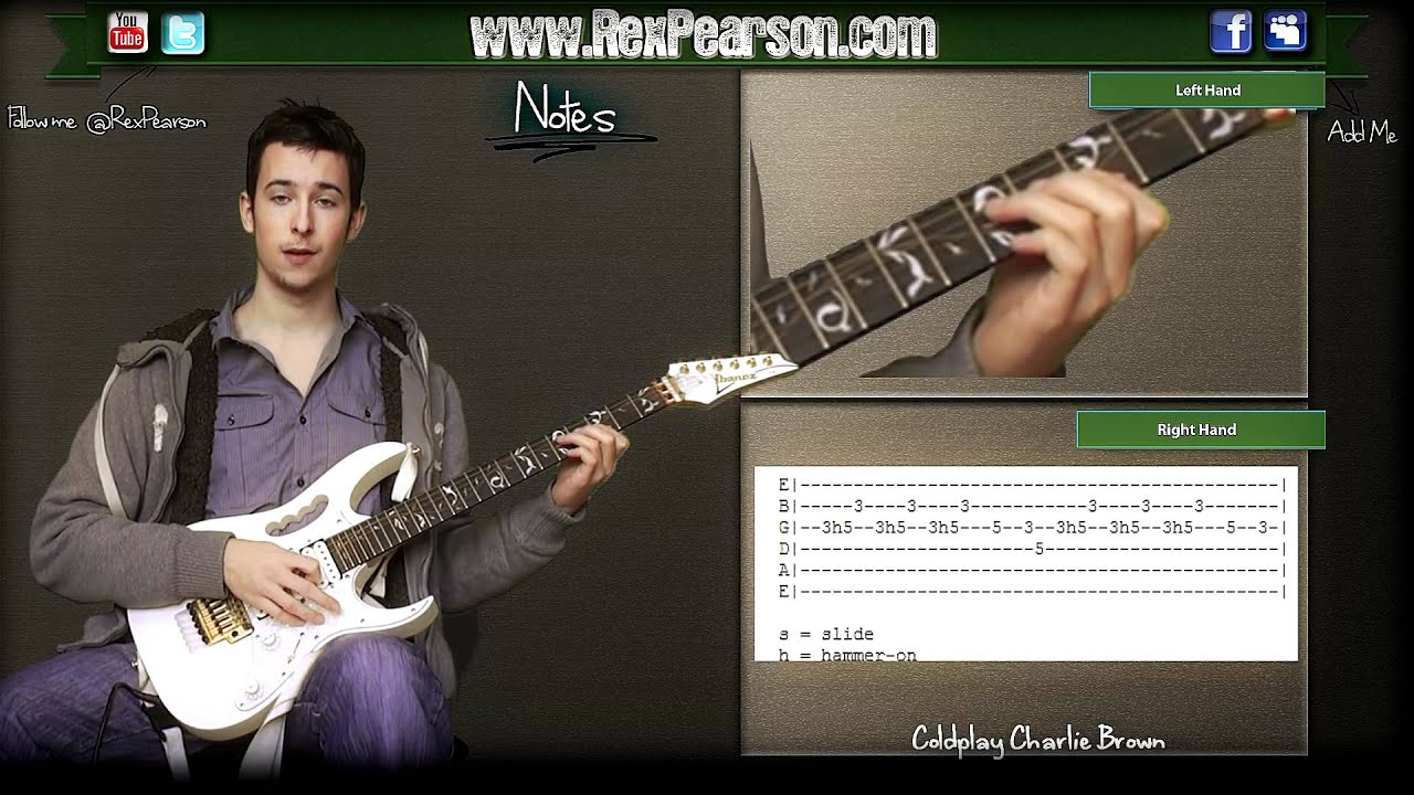 ★Guitar Lesson Coldplay Charlie Brown Chords + Lead! No Need For Tab ★