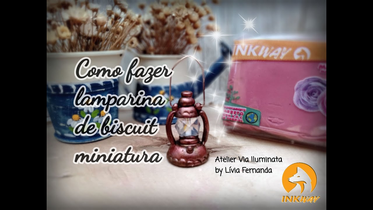 Diy - Miniatura em biscuit lamparina - Grade da #Inkway