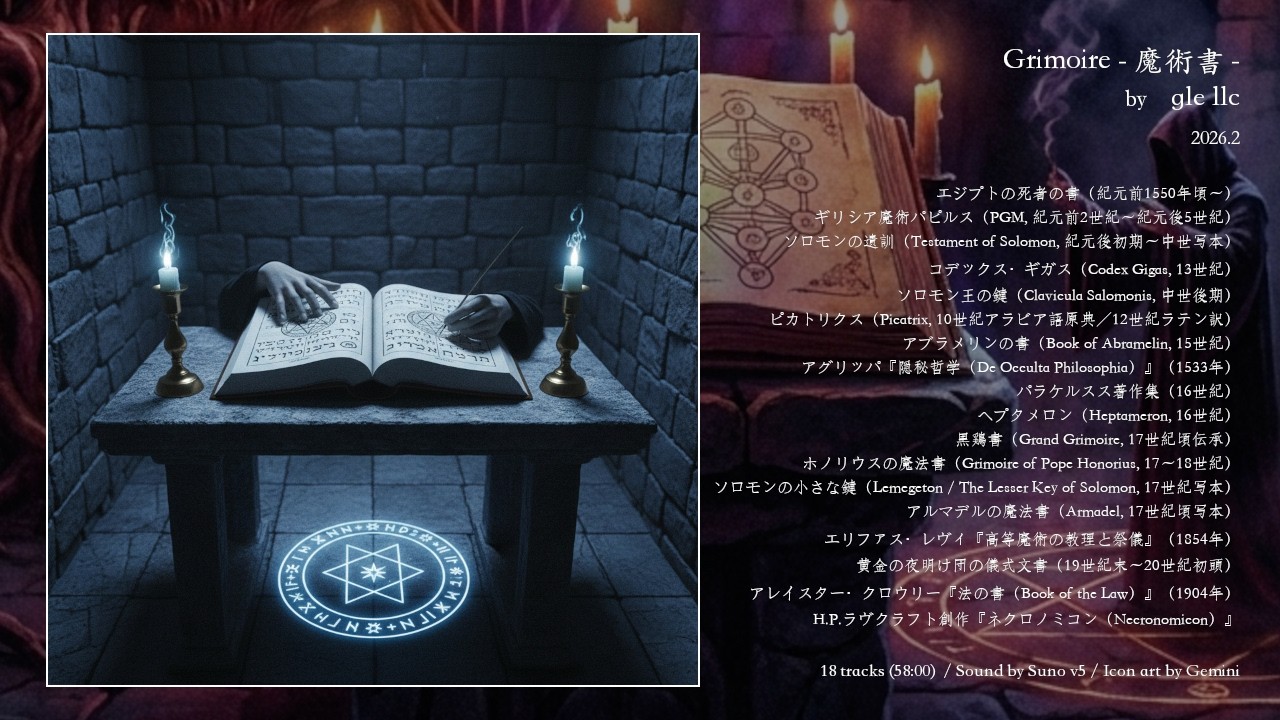 gle llc - Grimoire / 魔術書　***AI MUSIC ALBUM