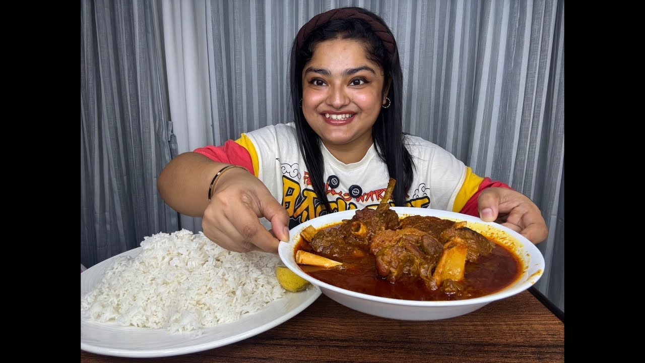LIVE MUKBANG‼️SPICY LAL LAL MUTTON CURRY WITH RICE AND RABDI #maddyeats #livestream #live #mutton