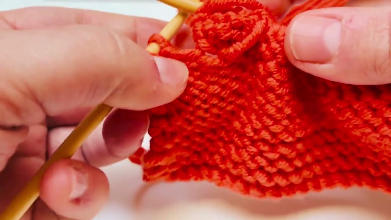 Punto Borla tejido en dos agujas (tricot)