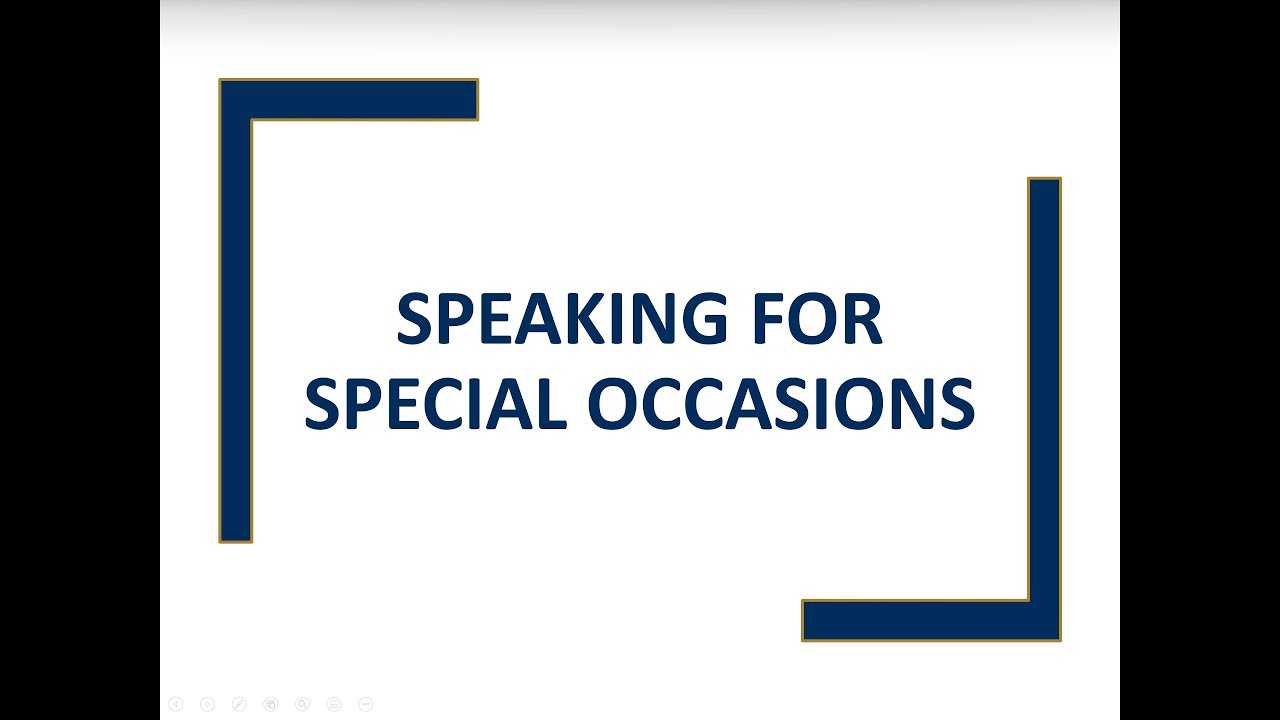 Speaking for Special Occasions