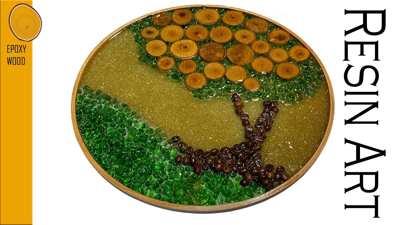 Resin for Beginners – a DIY project with GlassCast 3 Epoxy, Wood, Glass Stones and Glitter! 🌳🌳