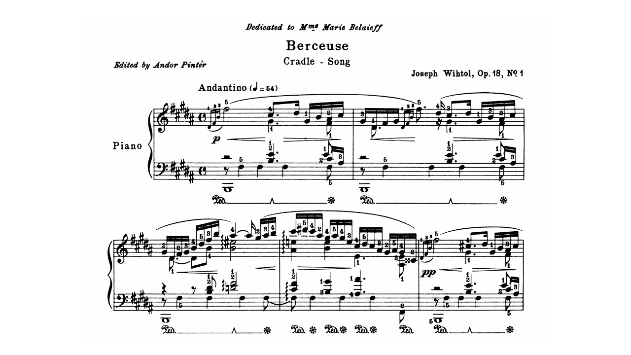 Jāzeps Vītols - Berceuse in B major, Op. 18, No. 1 [Juris Žvikovs]