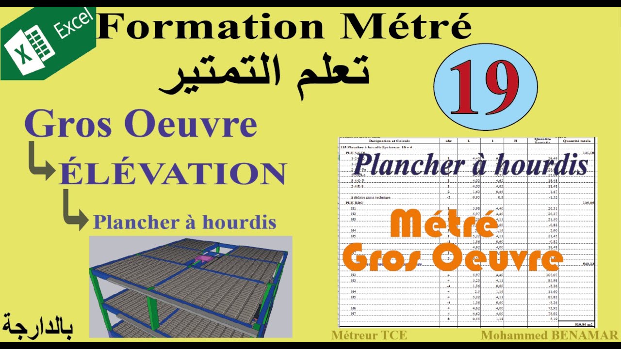 19 - Métré Gros Œuvre -Elévation- (Plancher à hourdis)