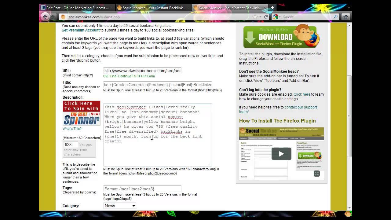 Social Monkee Creates Instant Backlinks, It's Amazing!