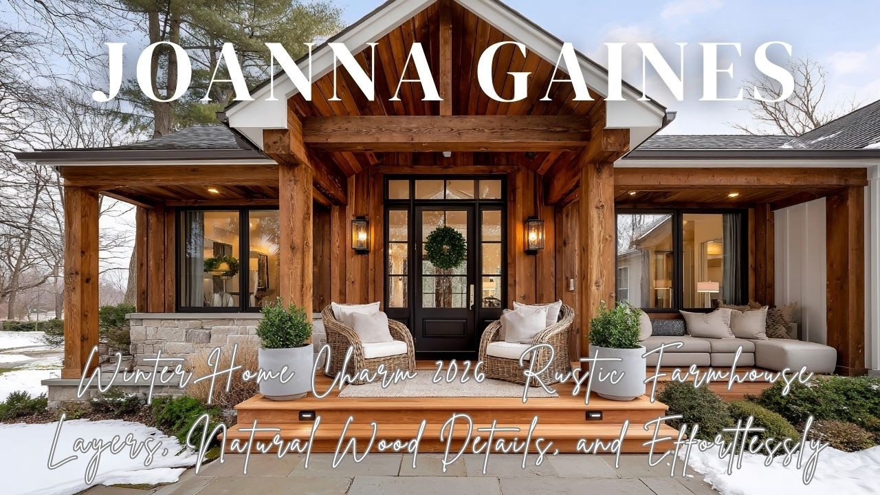 Joanna Gaines Winter Home Charm 2026  Rustic Farmhouse Layers, Natural Wood Details, and Effortlessl