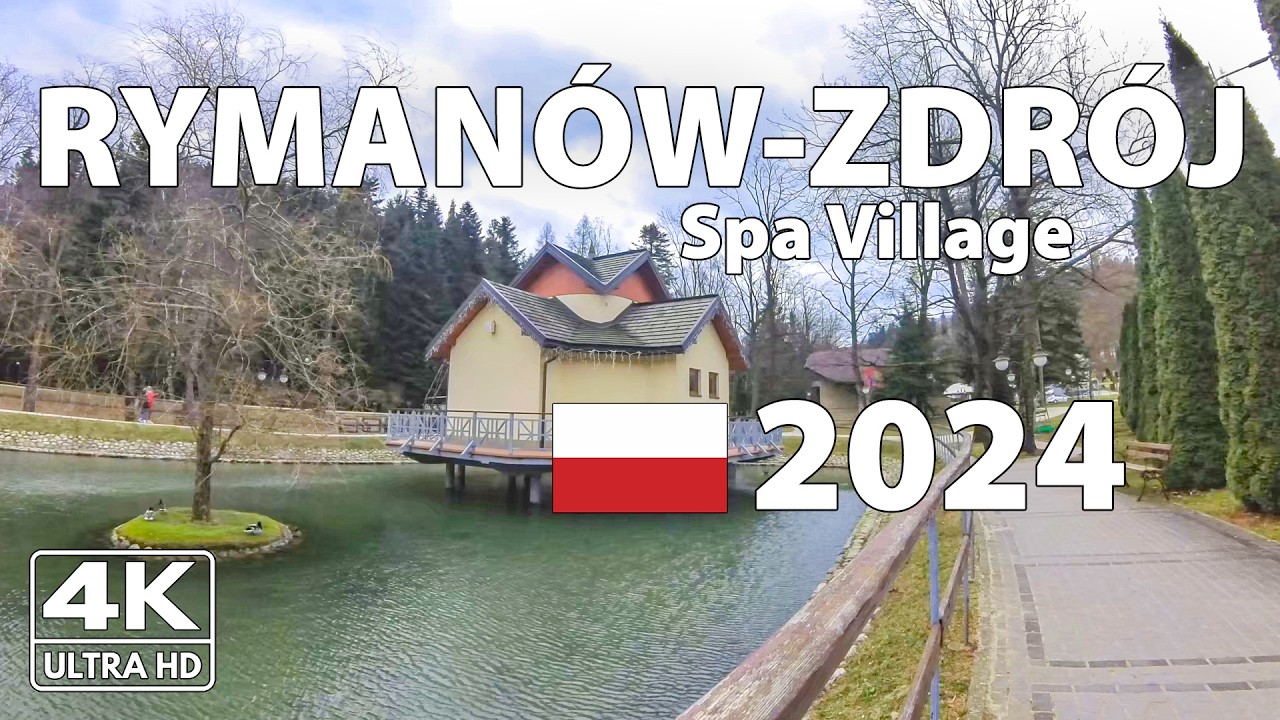 Рыманову-Здруй Польша Прогулка Walking Tour ☁️ 4K с Субтитрами