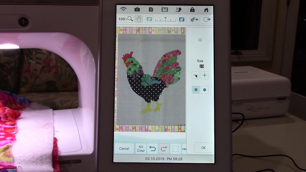 Brother Luminaire Custom Quilting in Design Center Part 1