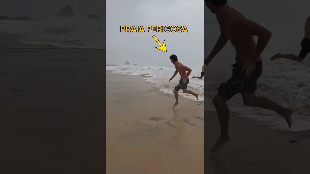 Barulho ensurdecedor das ondas que arrastam banhistas #naturezaselvagem #praias #ondasgigantes