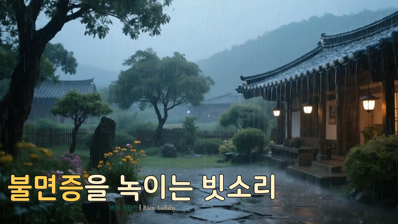 밤새내리는 한옥마을 빗소리 | 깊은잠과 몰입을 위한 8시간 백색소음 (Rainy Night in Hanok Village|8 Hours for Deep Sleep & Study)