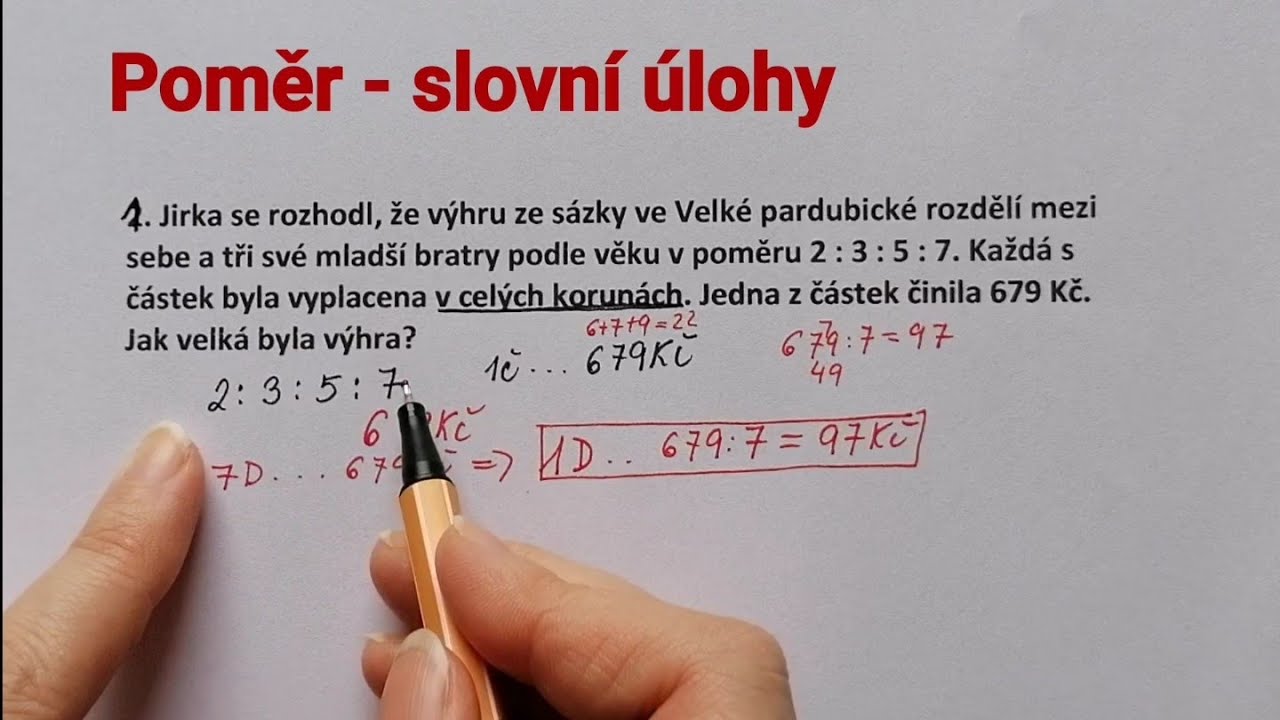 Postupný poměr - slovní úloha