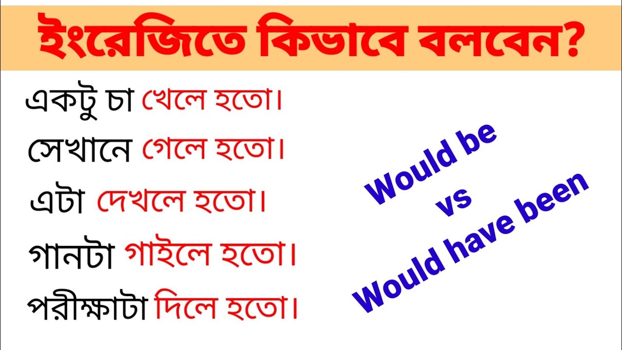 করলে হতো।। Advanced Sentence Structure For Daily Use Spoken English।।
