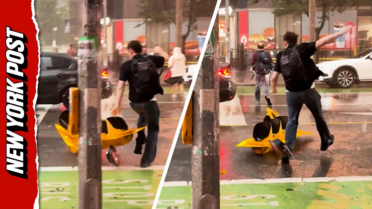 Pedestrian Nearly Crushed By Flying Traffic Light as Severe Storm Floods Toronto