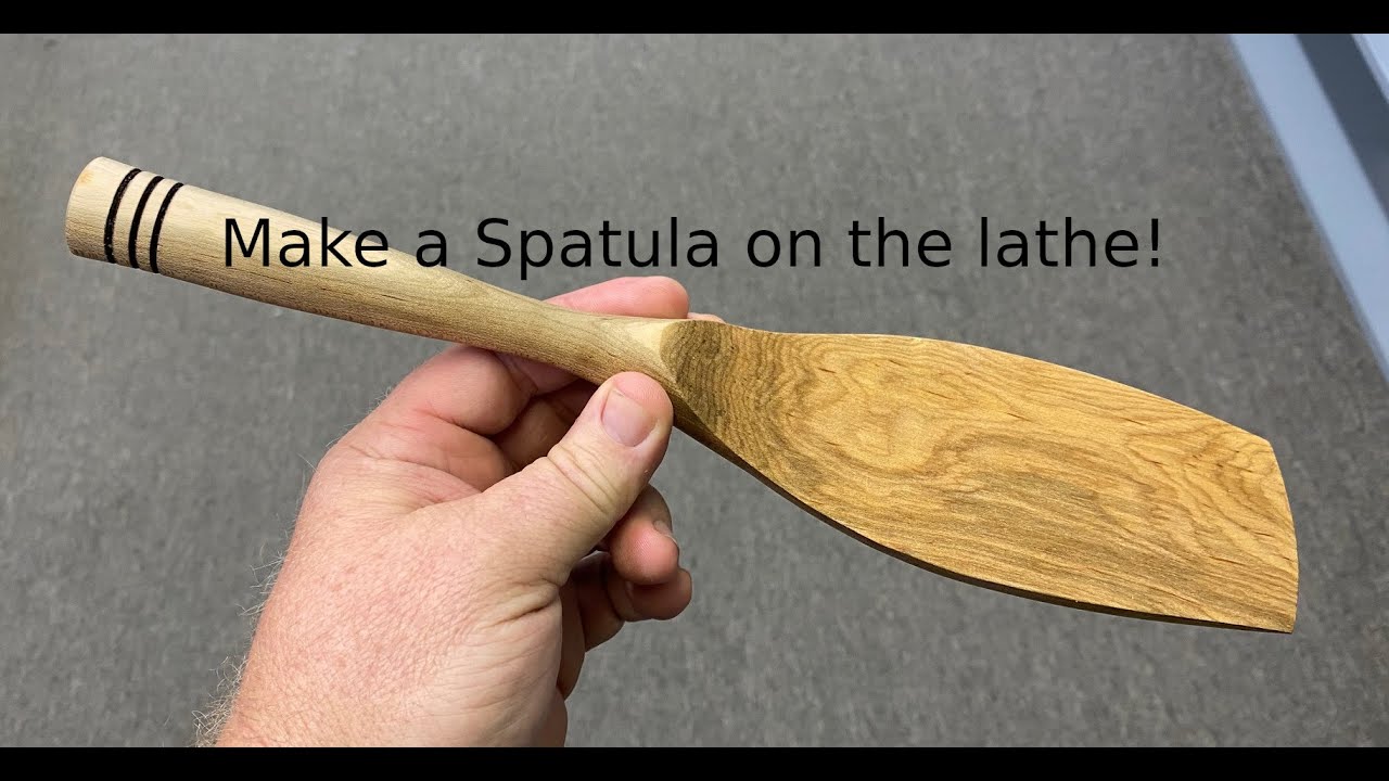 Wood Turning a spatula on a lathe,  How else can you serve pizza? Turnertainment video