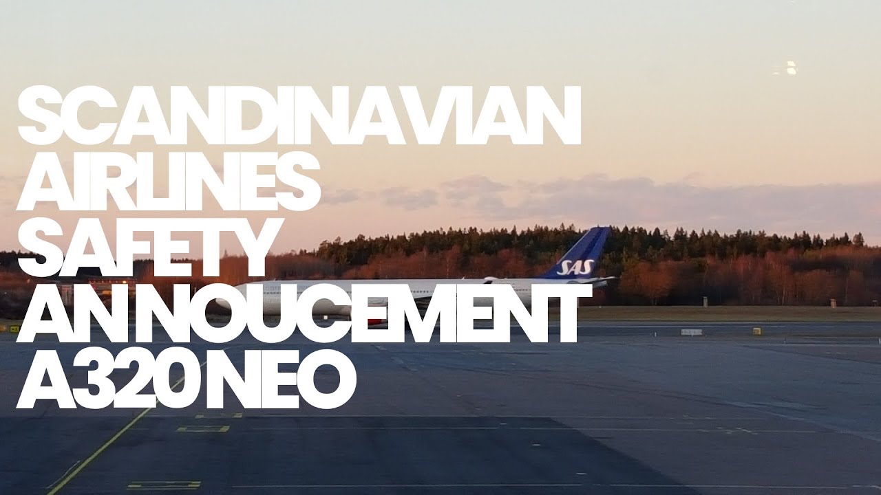 SAS A320NEO Safety Demo (Audio Only) Swedish And English