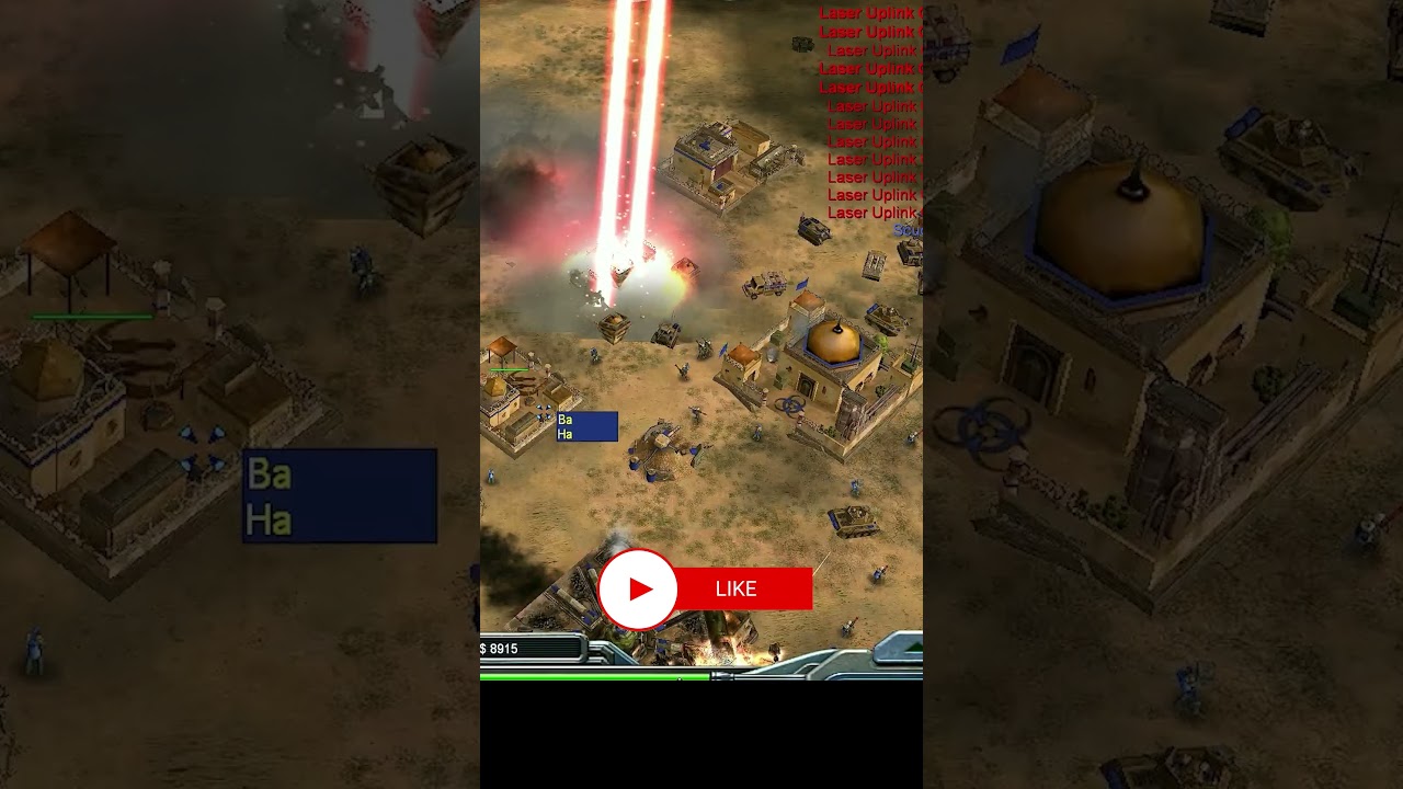 The laser erased the main threat  #shorts  #cnc #gaming #generals  #rts #strategyok